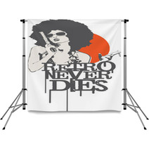 Cool Afro Woman Retro Never Dies Backdrops 31055040