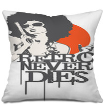 Cool Afro Woman Retro Never Dies Pillows 31055040