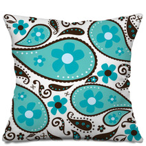 Cool Blue Paisley Pillows 16822557