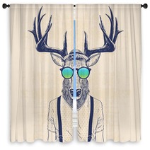 Cool Deer Window Curtains 110031812
