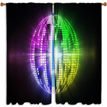 Cool Disco Ball Design Window Curtains 62445758