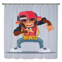 Cool Monkey Rapper Character In Modern Clothes Vector Flat Cartoon Illustration Bath Decor 137578430