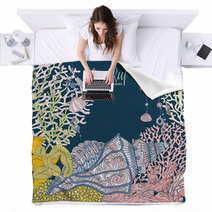 Coral Reef Collection Underwater World Corals And Fish Blankets 121504900