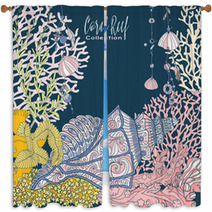 Coral Reef Collection Underwater World Corals And Fish Window Curtains 121504900