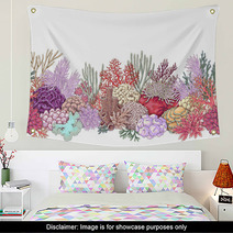 Coral Reef Line Horizontal Pattern Wall Art 151840180