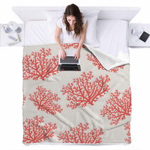 Corals Seamless Pattern Blankets 124879194