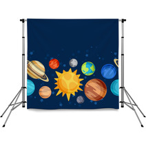 Cosmic Seamless Pattern With Planets Of The Solar System. Backdrops 71542710
