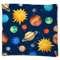 Cosmic Seamless Pattern With Planets Of The Solar System. Blankets 71542706