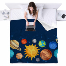 Cosmic Seamless Pattern With Planets Of The Solar System. Blankets 71542710