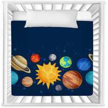 Cosmic Seamless Pattern With Planets Of The Solar System. Nursery Decor 71542710
