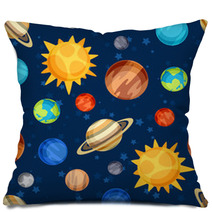 Cosmic Seamless Pattern With Planets Of The Solar System. Pillows 71542706