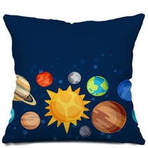 Cosmic Seamless Pattern With Planets Of The Solar System. Pillows 71542710