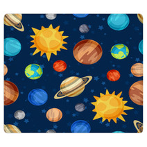 Cosmic Seamless Pattern With Planets Of The Solar System. Rugs 71542706