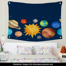 Cosmic Seamless Pattern With Planets Of The Solar System. Wall Art 71542710