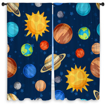 Cosmic Seamless Pattern With Planets Of The Solar System. Window Curtains 71542706
