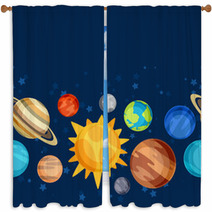 Cosmic Seamless Pattern With Planets Of The Solar System. Window Curtains 71542710