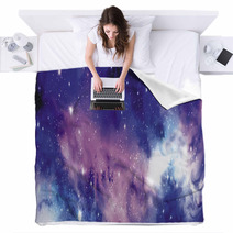 Cosmos Banner With Stars Blankets 74367086