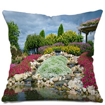 Country Waterfalls In Rock Garden Pillows 55164523
