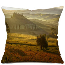 Countryside, San Quirico D`Orcia , Tuscany, Italy Pillows 67952145