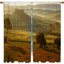 Countryside, San Quirico D`Orcia , Tuscany, Italy Window Curtains 67952145