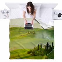 Countryside, San Quirico´Orcia , Tuscany, Italy Blankets 54529677