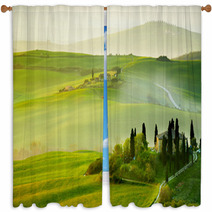 Countryside, San Quirico´Orcia , Tuscany, Italy Window Curtains 54529677