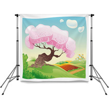 Countryside. Vector And Cartoon Landscape. Backdrops 20891296