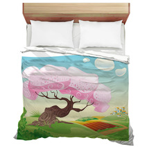 Countryside. Vector And Cartoon Landscape. Bedding 20891296