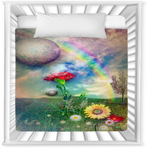 Countryside With Rainbow And Flowers Nursery Decor 57467577