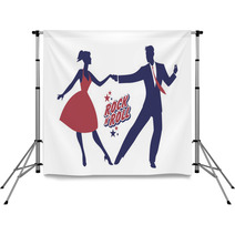 Couple 1950s 50s Rock And Backdrops 143427785