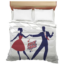 Couple 1950s 50s Rock And Bedding 143427785