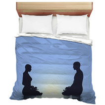 Couple Meditation - 3D Render Bedding 61455889