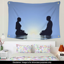 Couple Meditation - 3D Render Wall Art 61455889