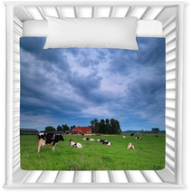 Cow On Pasture During Clouded Morning Nursery Decor 66332419