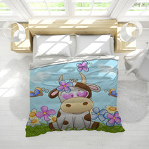 Cow With Flowers Bedding 67786077
