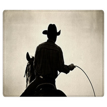 Cowboy At The Rodeo - Shot Backlit Against Dust, Added Grain Rugs 3668223
