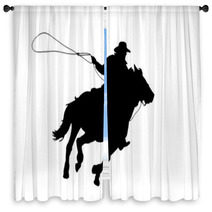 Cowboy (vettoriale) Window Curtains 13041103
