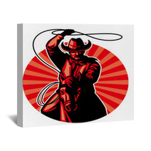 Cowboy With Lasso Wall Art 70972656