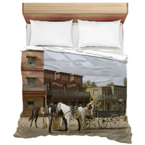 Cowboys Watering Horses Bedding 23036480