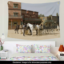 Cowboys Watering Horses Wall Art 23036480