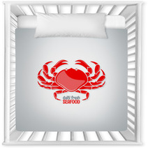 Crab Seafood Menu Background Nursery Decor 80649790