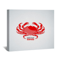 Crab Seafood Menu Background Wall Art 80649790