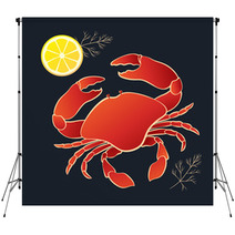 Crab With Lemon And Dill Backdrops 80935263