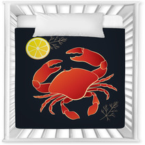 Crab With Lemon And Dill Nursery Decor 80935263