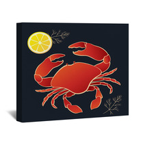 Crab With Lemon And Dill Wall Art 80935263
