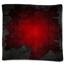 Cracked Concrete And Red Grunge Background Blankets 53724550