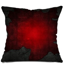 Cracked Concrete And Red Grunge Background Pillows 53724550