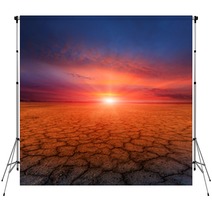 Cracked Earth And Sunset Backdrops 70276816