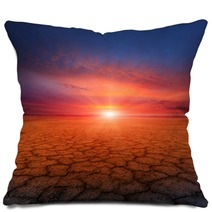 Cracked Earth And Sunset Pillows 70276816