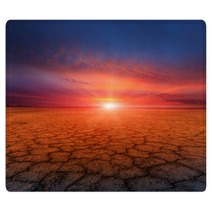 Cracked Earth And Sunset Rugs 70276816